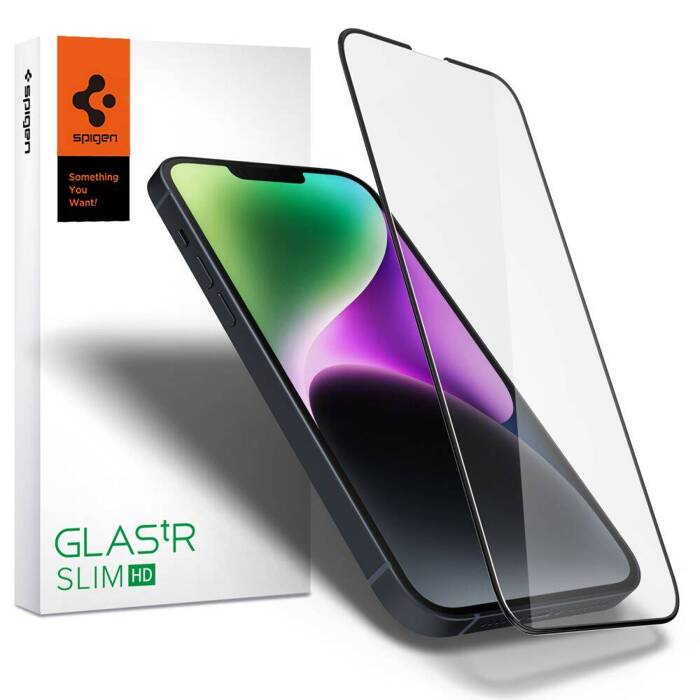 Szkło hartowane Spigen iPhone 14 / 13 Pro / 13 Glass Fc Full Cover Black